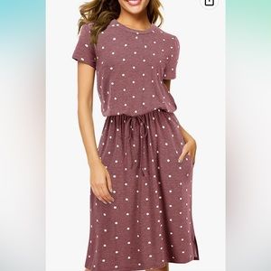 🎀 Womens Hide Belly Work Casual Midi Dresses with Pockets